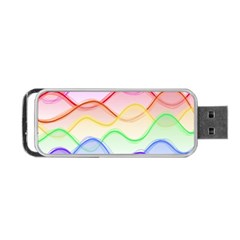 Twizzling Brain Waves Neon Wave Rainbow Color Pink Red Yellow Green Purple Blue Portable Usb Flash (two Sides)
