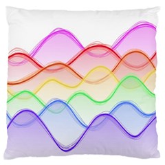 Twizzling Brain Waves Neon Wave Rainbow Color Pink Red Yellow Green Purple Blue Standard Flano Cushion Case (one Side) by Alisyart