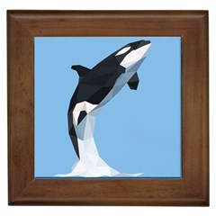 Whale Animals Sea Beach Blue Jump Illustrations Framed Tiles by Alisyart