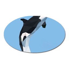 Whale Animals Sea Beach Blue Jump Illustrations Oval Magnet by Alisyart