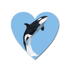 Whale Animals Sea Beach Blue Jump Illustrations Heart Magnet by Alisyart