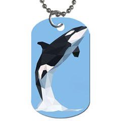 Whale Animals Sea Beach Blue Jump Illustrations Dog Tag (two Sides) by Alisyart