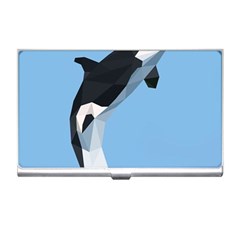 Whale Animals Sea Beach Blue Jump Illustrations Business Card Holders