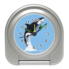 Whale Animals Sea Beach Blue Jump Illustrations Travel Alarm Clocks by Alisyart