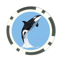 Whale Animals Sea Beach Blue Jump Illustrations Poker Chip Card Guard