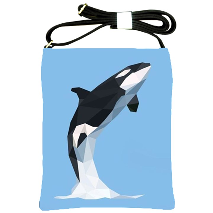 Whale Animals Sea Beach Blue Jump Illustrations Shoulder Sling Bags