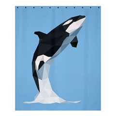 Whale Animals Sea Beach Blue Jump Illustrations Shower Curtain 60  X 72  (medium) 