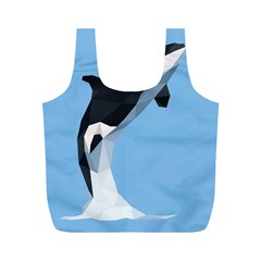 Whale Animals Sea Beach Blue Jump Illustrations Full Print Recycle Bags (m)  by Alisyart