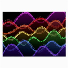 Twizzling Brain Waves Neon Wave Rainbow Color Pink Red Yellow Green Purple Blue Black Large Glasses Cloth by Alisyart