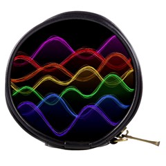 Twizzling Brain Waves Neon Wave Rainbow Color Pink Red Yellow Green Purple Blue Black Mini Makeup Bags