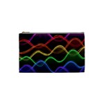 Twizzling Brain Waves Neon Wave Rainbow Color Pink Red Yellow Green Purple Blue Black Cosmetic Bag (Small)  Front