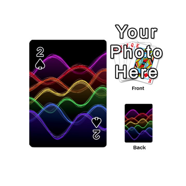 Twizzling Brain Waves Neon Wave Rainbow Color Pink Red Yellow Green Purple Blue Black Playing Cards 54 (Mini) 