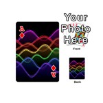 Twizzling Brain Waves Neon Wave Rainbow Color Pink Red Yellow Green Purple Blue Black Playing Cards 54 (Mini)  Front - DiamondA