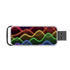 Twizzling Brain Waves Neon Wave Rainbow Color Pink Red Yellow Green Purple Blue Black Portable Usb Flash (one Side)