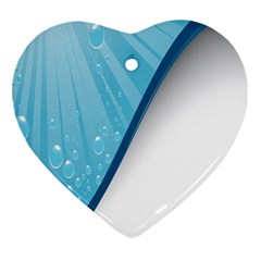 Water Bubble Waves Blue Wave Ornament (heart) by Alisyart