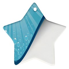 Water Bubble Waves Blue Wave Ornament (star) by Alisyart