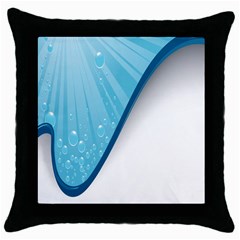 Water Bubble Waves Blue Wave Throw Pillow Case (black) by Alisyart