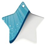 Water Bubble Waves Blue Wave Star Ornament (Two Sides) Front