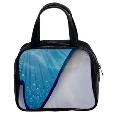 Water Bubble Waves Blue Wave Classic Handbags (2 Sides)