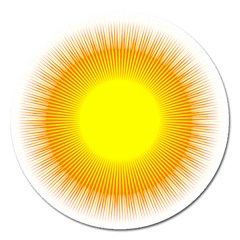 Sunlight Sun Orange Yellow Light Magnet 5  (round) by Alisyart