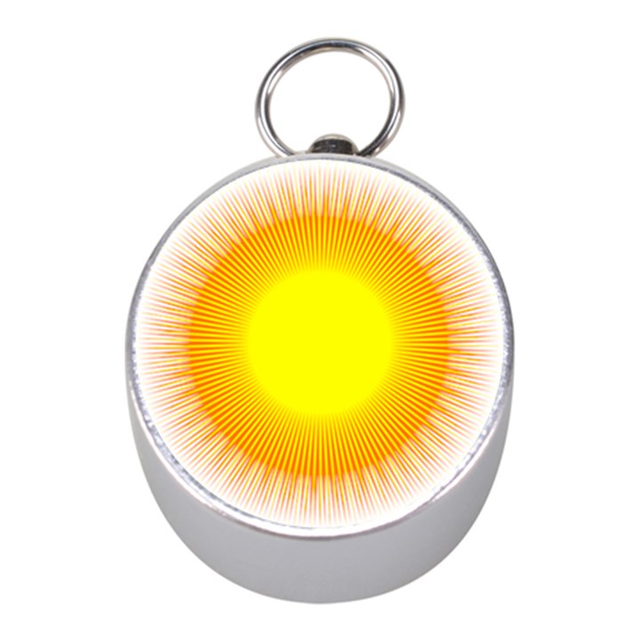 Sunlight Sun Orange Yellow Light Mini Silver Compasses