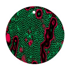 Reaction Diffusion Green Purple Round Ornament (two Sides)