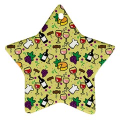 Wine Cheede Fruit Purple Yellow Ornament (star)