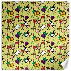 Wine Cheede Fruit Purple Yellow Canvas 12  X 12   by Alisyart