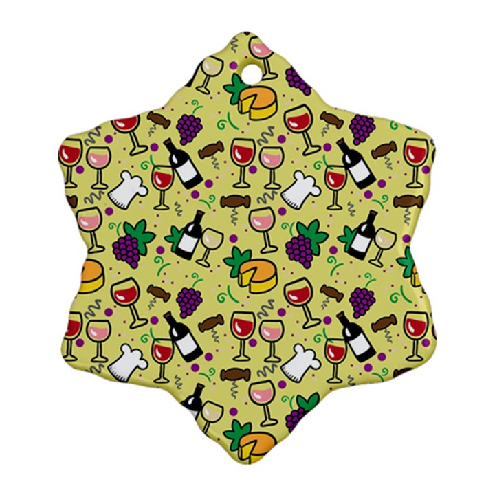 Wine Cheede Fruit Purple Yellow Ornament (Snowflake)