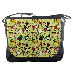 Wine Cheede Fruit Purple Yellow Messenger Bags by Alisyart