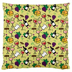 Wine Cheede Fruit Purple Yellow Large Cushion Case (two Sides) by Alisyart