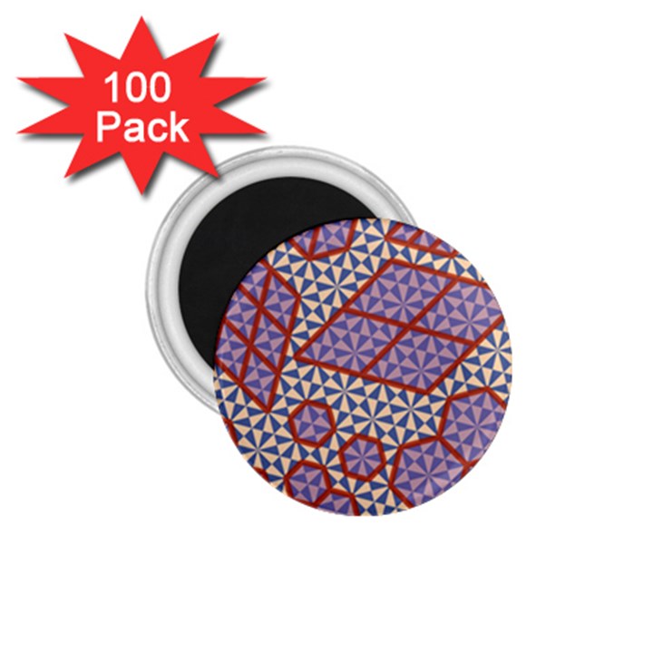 Triangle Plaid Circle Purple Grey Red 1.75  Magnets (100 pack) 