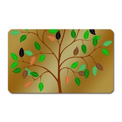 Tree Root Leaves Contour Outlines Magnet (rectangular) by Simbadda