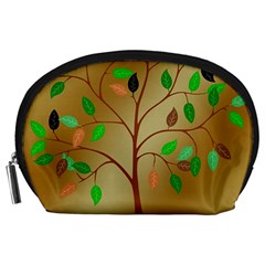 Tree Root Leaves Contour Outlines Accessory Pouches (large)  by Simbadda