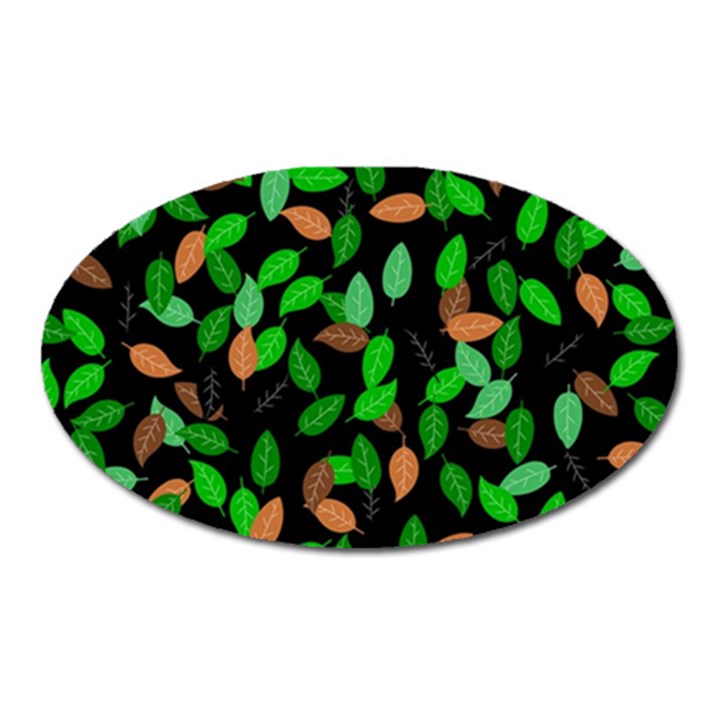 Leaves True Leaves Autumn Green Oval Magnet