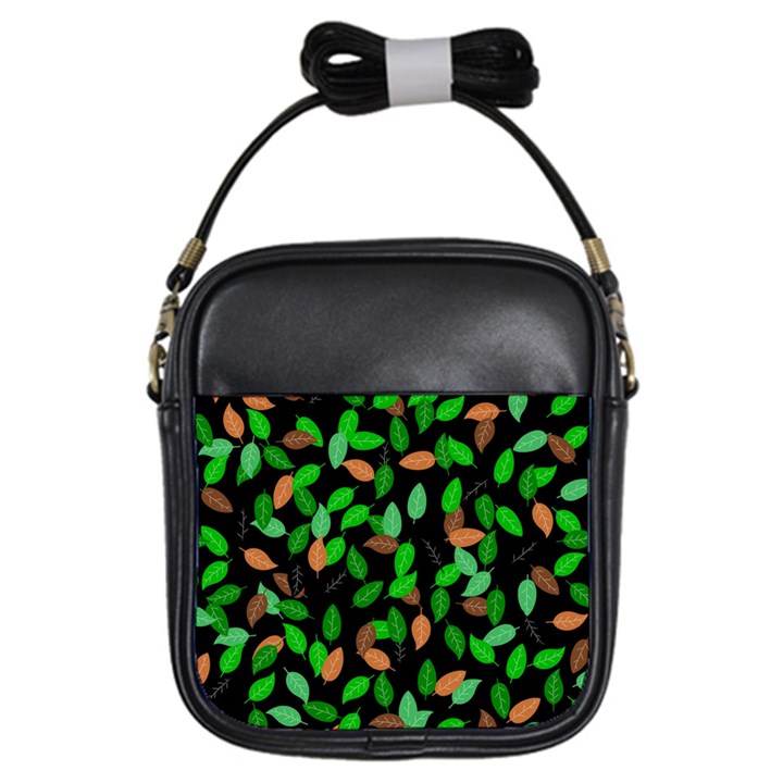 Leaves True Leaves Autumn Green Girls Sling Bags