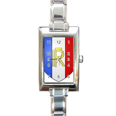 Semi-official Shield Of France Rectangle Italian Charm Watch by abbeyz71