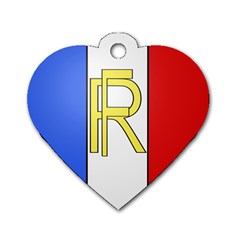 Semi-official Shield Of France Dog Tag Heart (two Sides) by abbeyz71