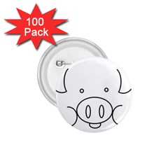 Pig Logo 1 75  Buttons (100 Pack)  by Simbadda