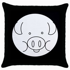 Pig Logo Throw Pillow Case (black) by Simbadda