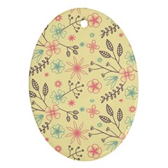 Seamless Spring Flowers Patterns Ornament (oval)