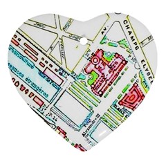 Paris Map Ornament (heart)