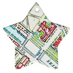 Paris Map Star Ornament (Two Sides) Back