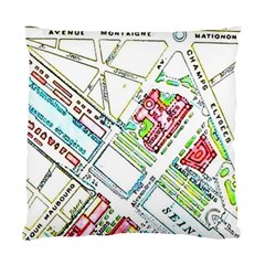Paris Map Standard Cushion Case (two Sides) by Simbadda