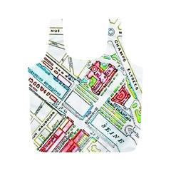 Paris Map Full Print Recycle Bags (m)  by Simbadda