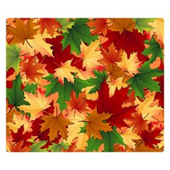 Autumn Leaves Double Sided Flano Blanket (small)  by Simbadda