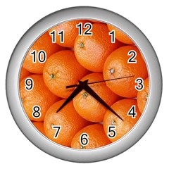 Orange Fruit Wall Clocks (silver) 