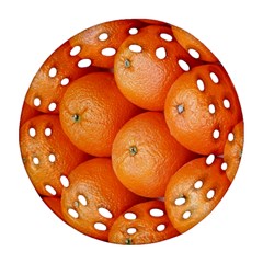 Orange Fruit Round Filigree Ornament (two Sides) by Simbadda