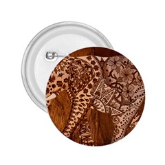 Elephant Aztec Wood Tekture 2.25  Buttons