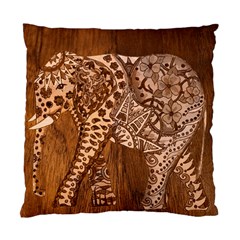 Elephant Aztec Wood Tekture Standard Cushion Case (One Side)